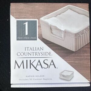 Mikasa Italian Countryside White Napkin Holder with Napkins